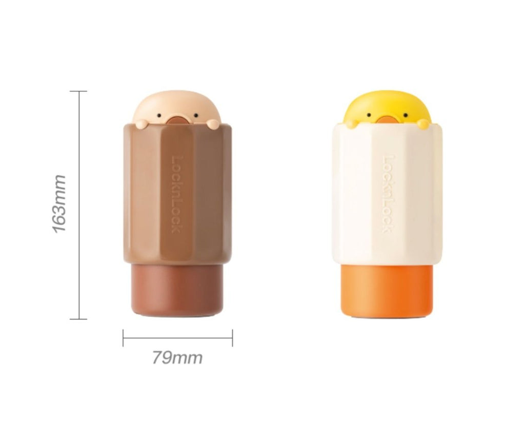 Cartoon Duckie Kids Soft Straw 300ml Yellow Leak Proof Insulated Water Bottle